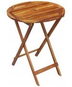 Set mobilier exterior, 3 piese, lemn de acacia, pliabil, rotund