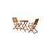 Set mobilier exterior, 3 piese, lemn de acacia, pliabil, rotund